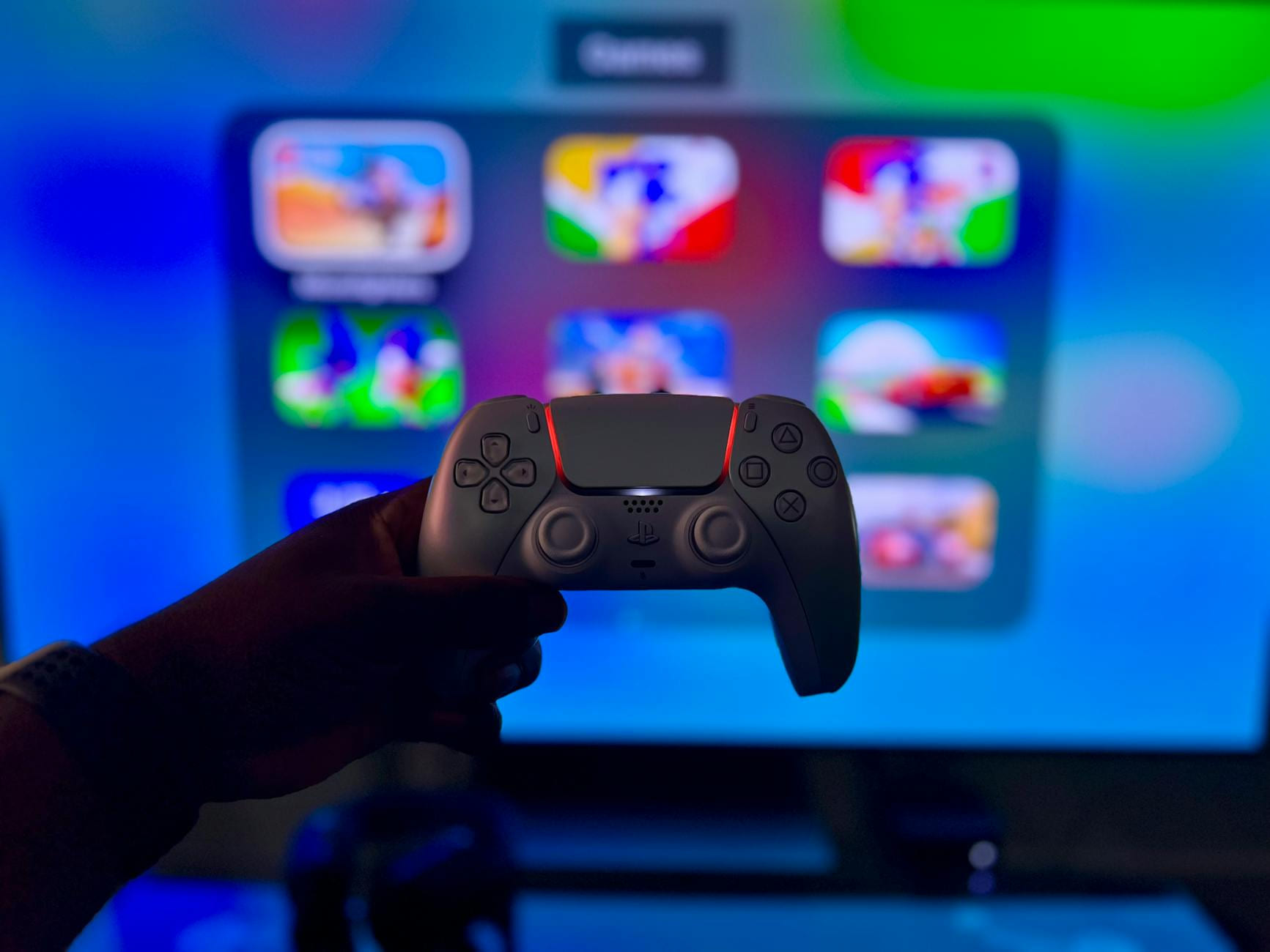 Close-up of a gaming controller against a vibrant screen in London, England. on Quest on Chain